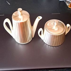 Vintage Ideal German Cream and Sugar Removable Silver Plated Middles Swirled Top